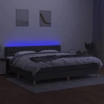 ΚΡΕΒΑΤΙ BOXSPRING ΜΕ ΣΤΡΩΜΑ & LED ΣΚ.ΓΚΡΙ 200X200ΕΚ. ΥΦΑΣΜΑΤΙΝΟ 3133982