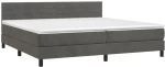 ΚΡΕΒΑΤΙ BOXSPRING ΜΕ ΣΤΡΩΜΑ & LED ΣΚ. ΓΚΡΙ 200X200ΕΚ. ΒΕΛΟΥΔΙΝΟ 3134484
