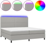 ΚΡΕΒΑΤΙ BOXSPRING ΜΕ ΣΤΡΩΜΑ & LED ΑΝ.ΓΚΡΙ 200X200ΕΚ. ΥΦΑΣΜΑΤΙΝΟ 3134821