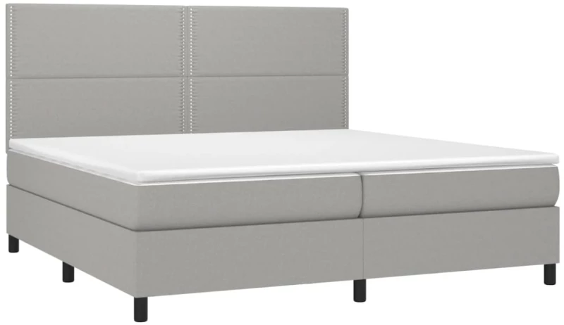 ΚΡΕΒΑΤΙ BOXSPRING ΜΕ ΣΤΡΩΜΑ & LED ΑΝ.ΓΚΡΙ 200X200ΕΚ. ΥΦΑΣΜΑΤΙΝΟ 3134821