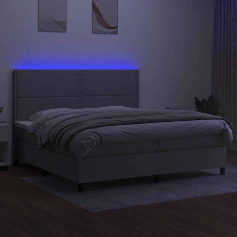 ΚΡΕΒΑΤΙ BOXSPRING ΜΕ ΣΤΡΩΜΑ & LED ΑΝ.ΓΚΡΙ 200X200ΕΚ. ΥΦΑΣΜΑΤΙΝΟ 3134821