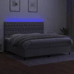 ΚΡΕΒΑΤΙ BOXSPRING ΜΕ ΣΤΡΩΜΑ & LED ΑΝ.ΓΚΡΙ 200X200ΕΚ. ΥΦΑΣΜΑΤΙΝΟ 3135141