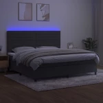 ΚΡΕΒΑΤΙ BOXSPRING ΜΕ ΣΤΡΩΜΑ & LED ΣΚ. ΓΚΡΙ 200X200ΕΚ. ΒΕΛΟΥΔΙΝΟ 3136204