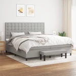 ΚΡΕΒΑΤΙ BOXSPRING ΜΕ ΣΤΡΩΜΑ ΑΝΟΙΧΤΟ ΓΚΡΙ 200X200 ΕΚ. ΥΦΑΣΜΑΤΙΝΟ 3136941