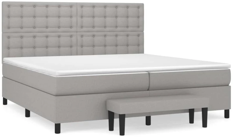 ΚΡΕΒΑΤΙ BOXSPRING ΜΕ ΣΤΡΩΜΑ ΑΝΟΙΧΤΟ ΓΚΡΙ 200X200 ΕΚ. ΥΦΑΣΜΑΤΙΝΟ 3136941