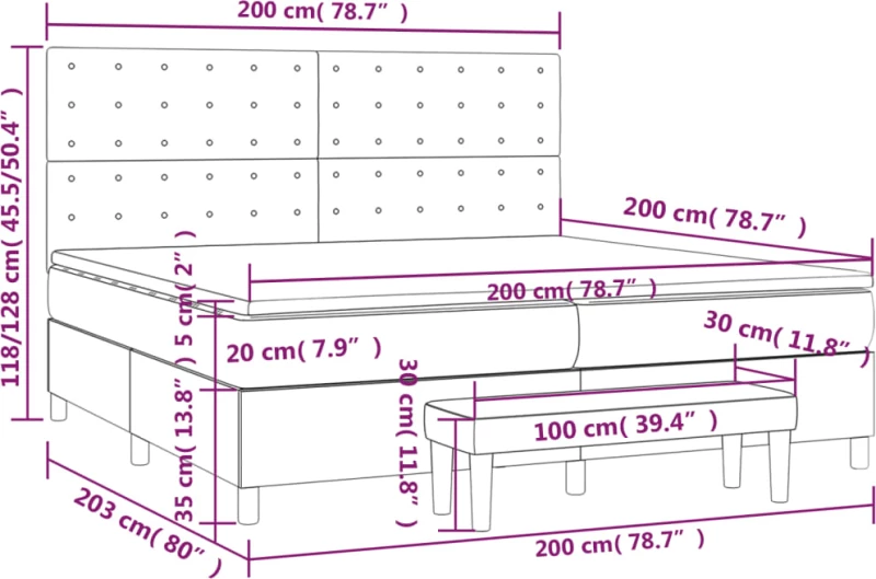 ΚΡΕΒΑΤΙ BOXSPRING ΜΕ ΣΤΡΩΜΑ ΑΝΟΙΧΤΟ ΓΚΡΙ 200X200 ΕΚ. ΥΦΑΣΜΑΤΙΝΟ 3136941