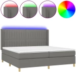 ΚΡΕΒΑΤΙ BOXSPRING ΜΕ ΣΤΡΩΜΑ & LED ΣΚ.ΓΚΡΙ 200X200ΕΚ. ΥΦΑΣΜΑΤΙΝΟ 3139062