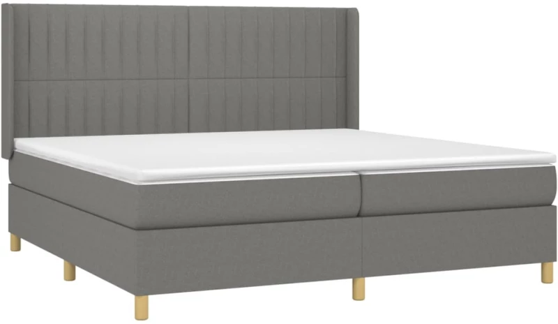 ΚΡΕΒΑΤΙ BOXSPRING ΜΕ ΣΤΡΩΜΑ & LED ΣΚ.ΓΚΡΙ 200X200ΕΚ. ΥΦΑΣΜΑΤΙΝΟ 3139062