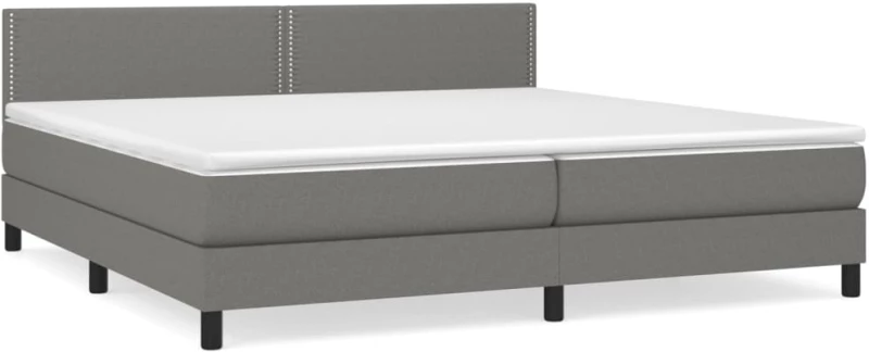 ΚΡΕΒΑΤΙ BOXSPRING ΜΕ ΣΤΡΩΜΑ ΣΚΟΥΡΟ ΓΚΡΙ 200X200 ΕΚ. ΥΦΑΣΜΑΤΙΝΟ 3140002