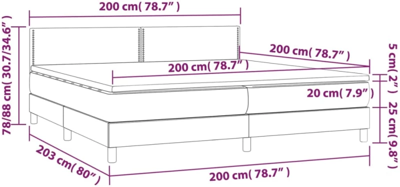 ΚΡΕΒΑΤΙ BOXSPRING ΜΕ ΣΤΡΩΜΑ ΣΚΟΥΡΟ ΓΚΡΙ 200X200 ΕΚ. ΥΦΑΣΜΑΤΙΝΟ 3140002