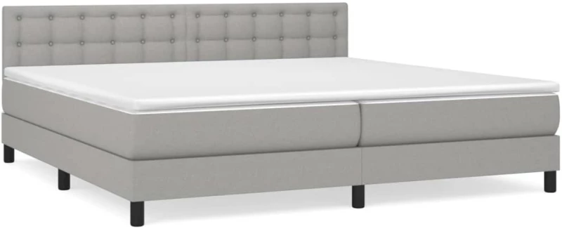 ΚΡΕΒΑΤΙ BOXSPRING ΜΕ ΣΤΡΩΜΑ ΑΝΟΙΧΤΟ ΓΚΡΙ 200X200 ΕΚ. ΥΦΑΣΜΑΤΙΝΟ 3140401