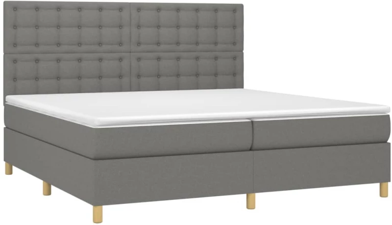 ΚΡΕΒΑΤΙ BOXSPRING ΜΕ ΣΤΡΩΜΑ ΣΚΟΥΡΟ ΓΚΡΙ 200X200 ΕΚ. ΥΦΑΣΜΑΤΙΝΟ 3142682