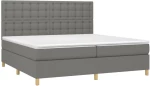 ΚΡΕΒΑΤΙ BOXSPRING ΜΕ ΣΤΡΩΜΑ ΣΚΟΥΡΟ ΓΚΡΙ 200X200 ΕΚ. ΥΦΑΣΜΑΤΙΝΟ 3142682