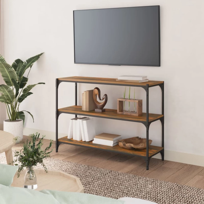 ΒΙΒΛΙΟΘΗΚΗ ΚΑΠΝΙΣΤΗ ΔΡΥΣ 100X33X70,5 ΕΚ. ΕΠΕΞ. ΞΥΛΟ & ΑΤΣΑΛΙ 819354