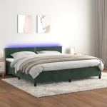 ΚΡΕΒΑΤΙ BOXSPRING ΜΕ ΣΤΡΩΜΑ & LED ΣΚ. ΠΡΑΣΙΝΟ 200X200ΕΚ ΒΕΛΟΥΔΟ 3134366