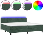 ΚΡΕΒΑΤΙ BOXSPRING ΜΕ ΣΤΡΩΜΑ & LED ΣΚ. ΠΡΑΣΙΝΟ 200X200ΕΚ ΒΕΛΟΥΔΟ 3134366