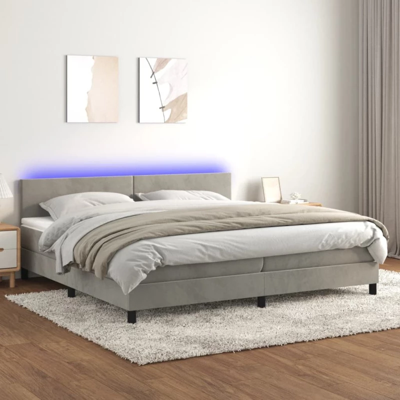 ΚΡΕΒΑΤΙ BOXSPRING ΜΕ ΣΤΡΩΜΑ & LED ΑΝ.ΓΚΡΙ 200X200 ΕΚ. ΒΕΛΟΥΔΙΝΟ 3134303