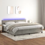 ΚΡΕΒΑΤΙ BOXSPRING ΜΕ ΣΤΡΩΜΑ & LED ΑΝ.ΓΚΡΙ 200X200 ΕΚ. ΒΕΛΟΥΔΙΝΟ 3134303