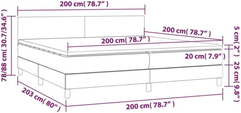 ΚΡΕΒΑΤΙ BOXSPRING ΜΕ ΣΤΡΩΜΑ & LED ΑΝ.ΓΚΡΙ 200X200 ΕΚ. ΒΕΛΟΥΔΙΝΟ 3134303