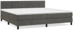 ΚΡΕΒΑΤΙ BOXSPRING ΜΕ ΣΤΡΩΜΑ ΣΚΟΥΡΟ ΓΚΡΙ 200X200 ΕΚ. ΒΕΛΟΥΔΙΝΟ 3141444