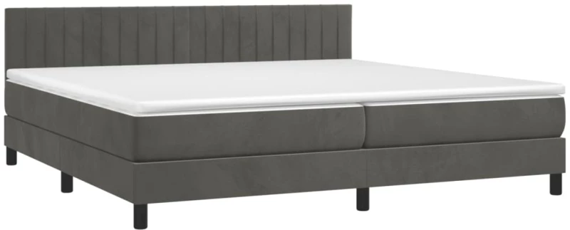 ΚΡΕΒΑΤΙ BOXSPRING ΜΕ ΣΤΡΩΜΑ ΣΚΟΥΡΟ ΓΚΡΙ 200X200 ΕΚ. ΒΕΛΟΥΔΙΝΟ 3141444