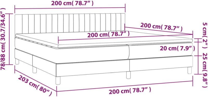ΚΡΕΒΑΤΙ BOXSPRING ΜΕ ΣΤΡΩΜΑ ΣΚΟΥΡΟ ΓΚΡΙ 200X200 ΕΚ. ΒΕΛΟΥΔΙΝΟ 3141444