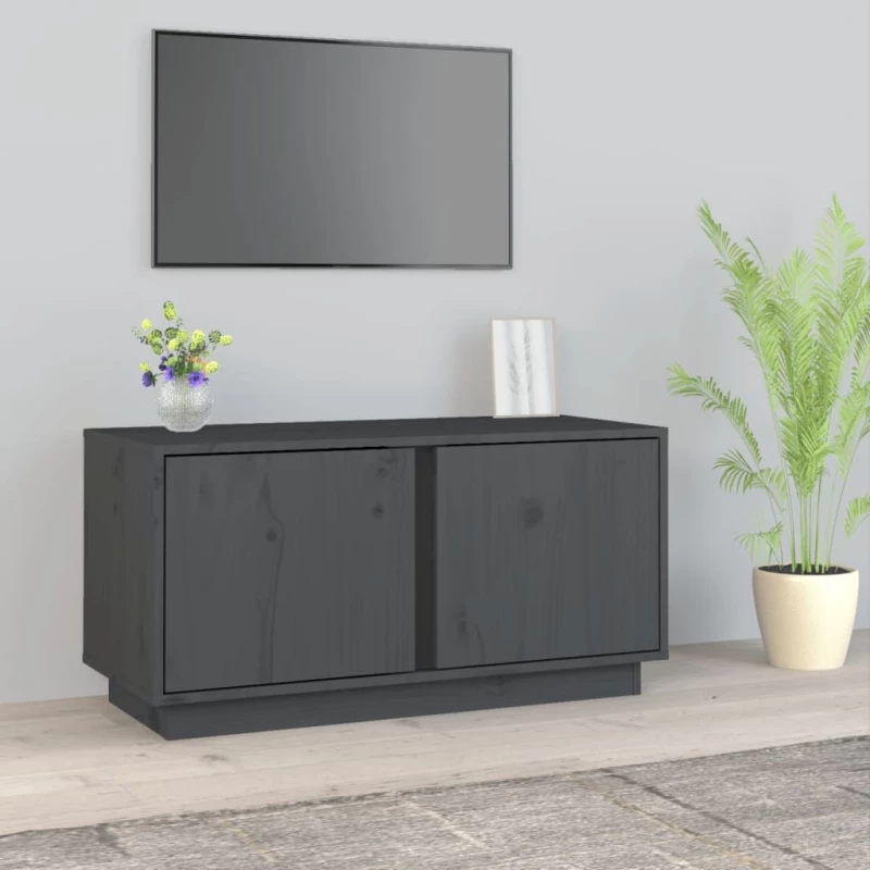 ΈΠΙΠΛΟ ΤΗΛΕΟΡΑΣΗΣ ΓΚΡΙ 80X35X40,5 ΕΚ. ΑΠΟ ΜΑΣΙΦ ΞΥΛΟ ΠΕΥΚΟΥ 814471