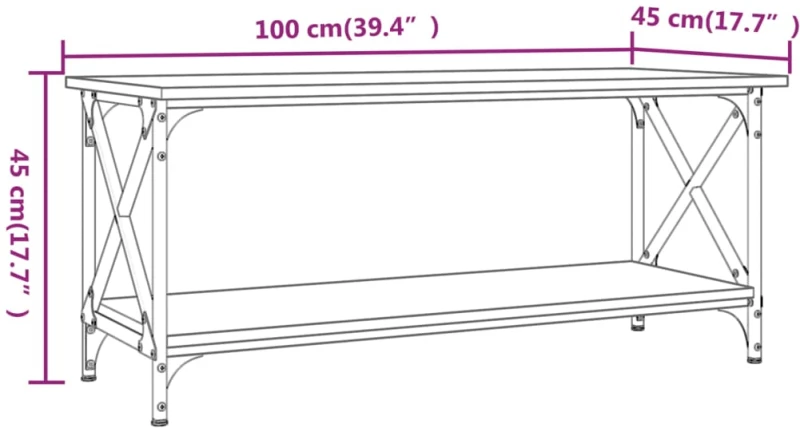 ΤΡΑΠΕΖΑΚΙ ΣΑΛΟΝΙΟΥ ΓΚΡΙ SONOMA 100X45X45 ΕΚ ΕΠΕΞ ΞΥΛΟ + ΣΙΔΗΡΟΣ 823315