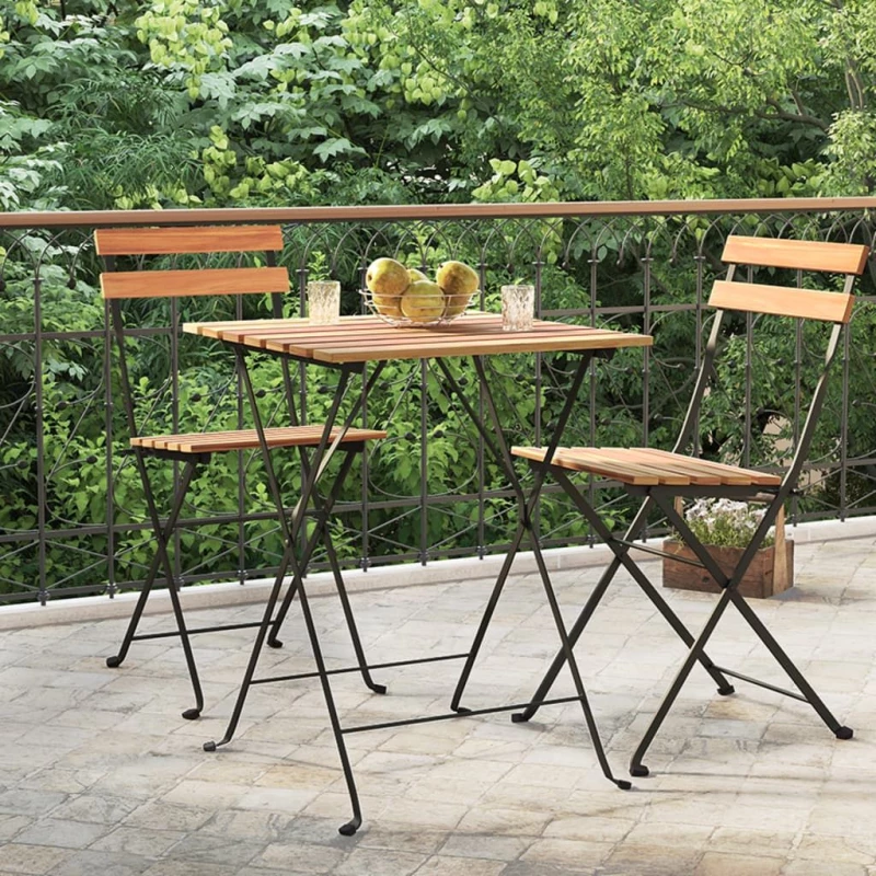 ΤΡΑΠΕΖΙ BISTRO ΠΤΥΣΣΟΜ. 55X54X71 ΕΚ. ΜΑΣΙΦ ΞΥΛΟ TEAK & ΑΤΣΑΛΙ 319978