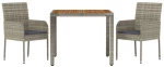 ΣΕΤ ΤΡΑΠΕΖΑΡΙΑΣ ΚΗΠΟΥ 3 ΤΕΜ. ΓΚΡΙ ΣΥΝΘ. ΡΑΤΑΝ ΜΕ ΜΑΞΙΛΑΡΙΑ 3185017