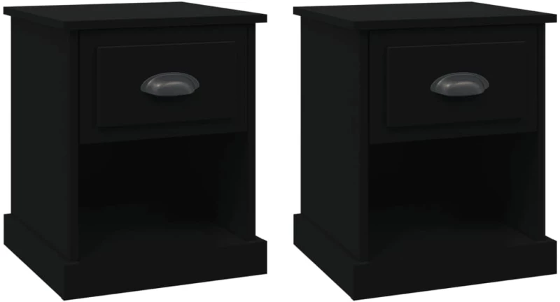ΚΟΜΟΔΙΝΑ 2 ΤΕΜ. ΜΑΥΡΑ 39 X 39 X 47,5 ΕΚ. ΑΠΟ ΕΠΕΞΕΡΓΑΣΜΕΝΟ ΞΥΛΟ 816131