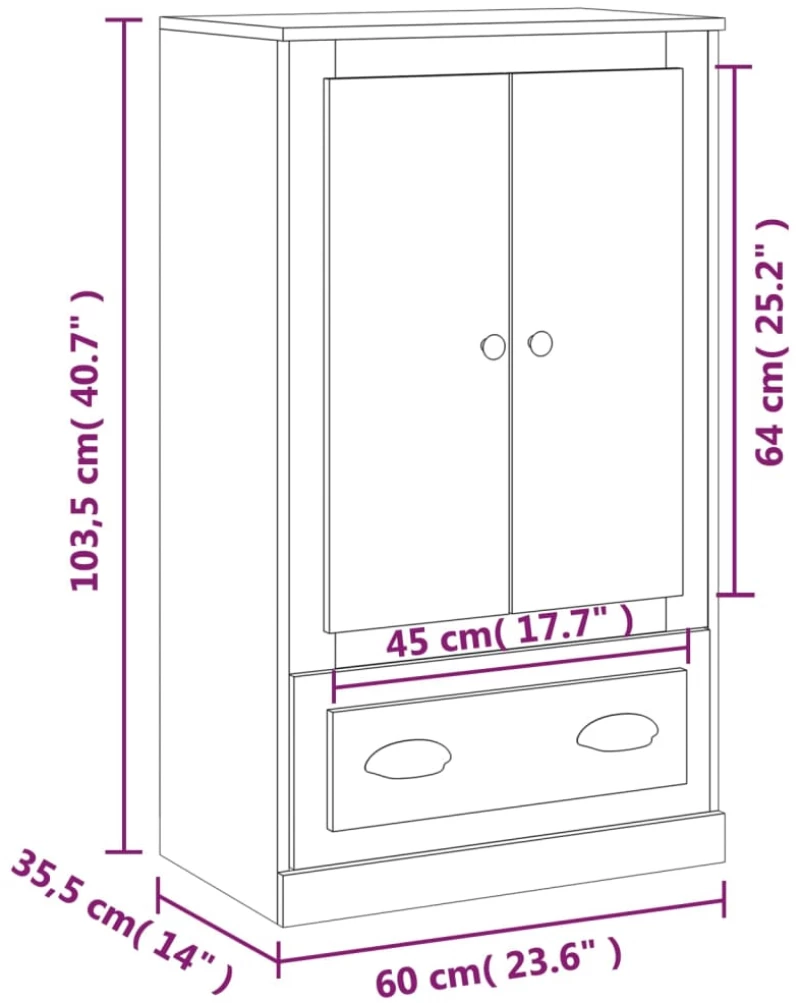 ΝΤΟΥΛΑΠΙ ΓΚΡΙ SONOMA 60X35,5X103,5 ΕΚ. ΑΠΟ ΕΠΕΞΕΡΓΑΣΜΕΝΟ ΞΥΛΟ 816302