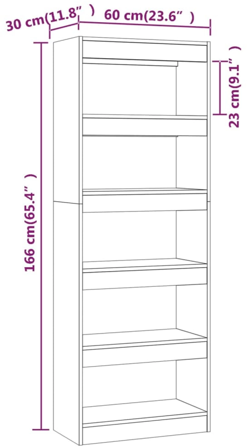 ΒΙΒΛΙΟΘΗΚΗ/ΔΙΑΧΩΡ. ΧΩΡΟΥ SONOMA ΔΡΥΣ 60X30X166 ΕΚ. ΜΟΡΙΟΣΑΝΙΔΑ 811676
