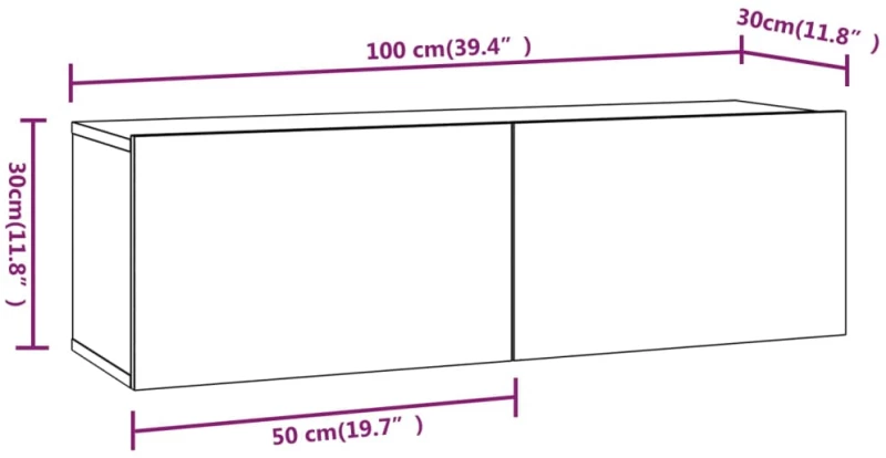 ΈΠΙΠΛΑ ΤΗΛΕΟΡΑΣΗΣ ΤΟΙΧΟΥ 4 ΤΕΜ. ΓΚΡΙ 100X30X30ΕΚ. ΕΠΕΞΕΡΓ. ΞΥΛΟ 3114193