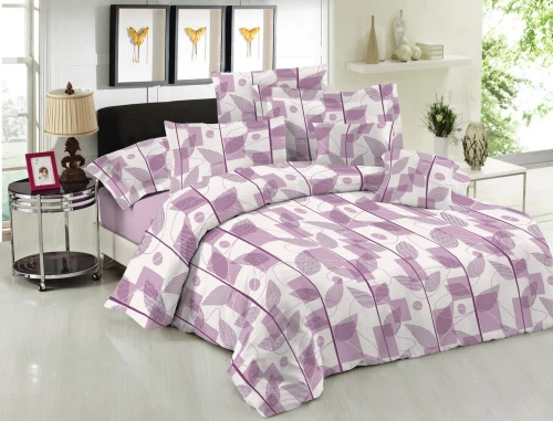 Σετ Πάπλωμα Le Blanc Premium Cotton 100% Leaves Lilac Μονό 160x240
