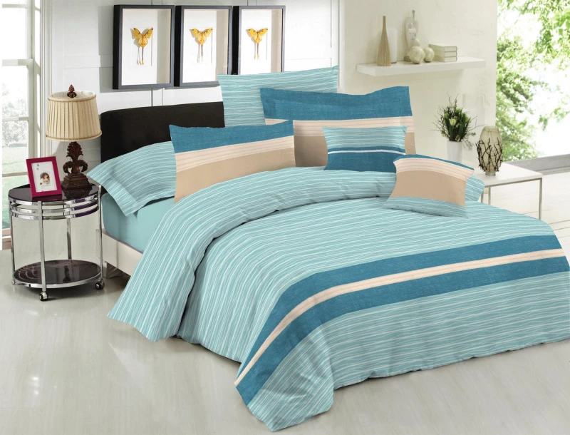 Σετ Πάπλωμα Le Blanc Premium Cotton 100% Brooklyn Aqua Υπέρδιπλο 220x240