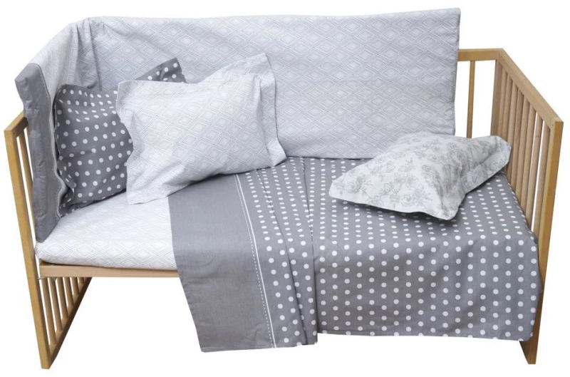 Σεντόνι Κούνιας 120x165 Baby Mix & Match 26 Γκρι