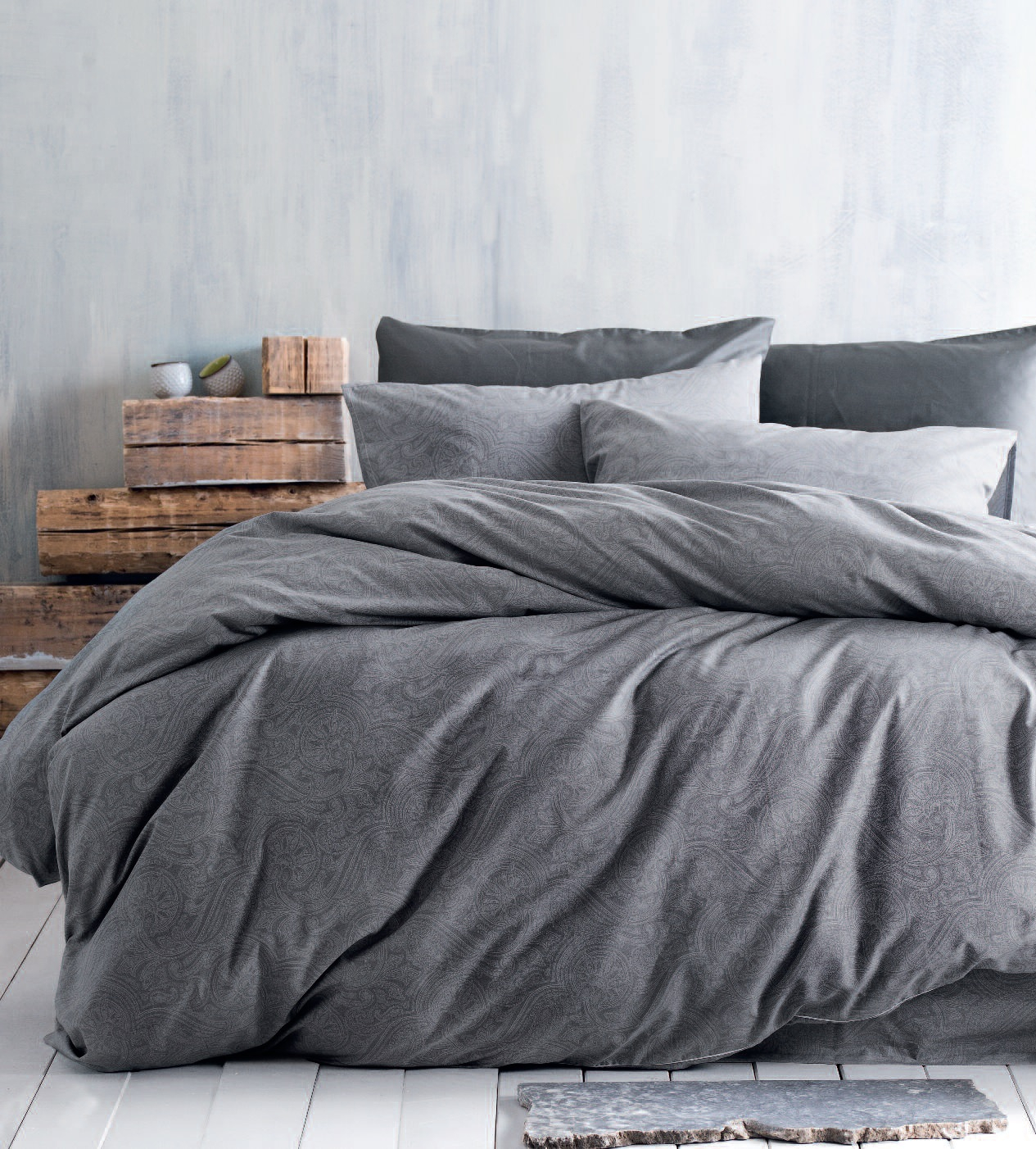 CHARISMA ΓΚΡΙ - ΣΕΤ ΣΕΝΤΟΝΙΑ DIVA ΥΠΕΡΔΙΠΛΟ ΜΕ ΛΑΣΤΙΧΟ (230Χ270, 165Χ205+29)