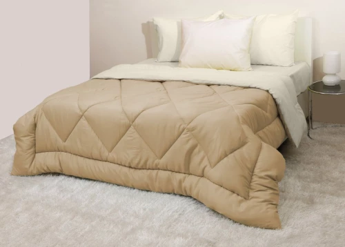 Πάπλωμα Δίχρωμο Υπέρδιπλο 220x240 Microfiber Εκρού/Μπεζ