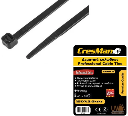 Δεματικό καλωδίων 8,8X900mm CRESMAN μαύρο