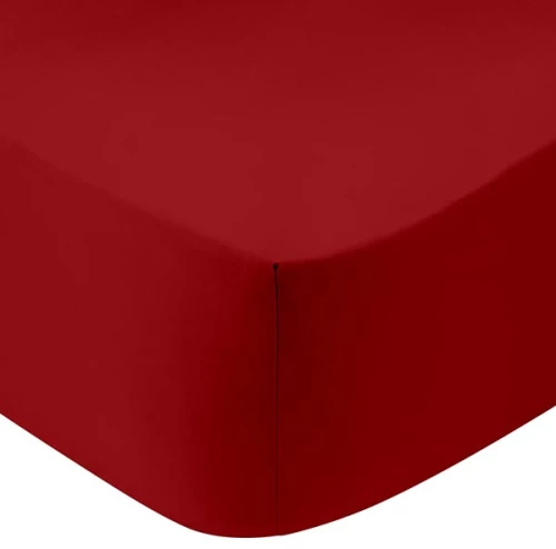 Κατωσέντονο Cotton Feelings με λάστιχο 113 Red Ημίδιπλο (120x200+30)