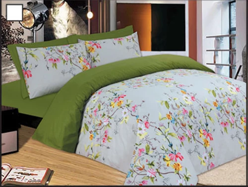 Σετ Σεντόνια Le Blanc Premium Μονά Flowers Green 170Χ245