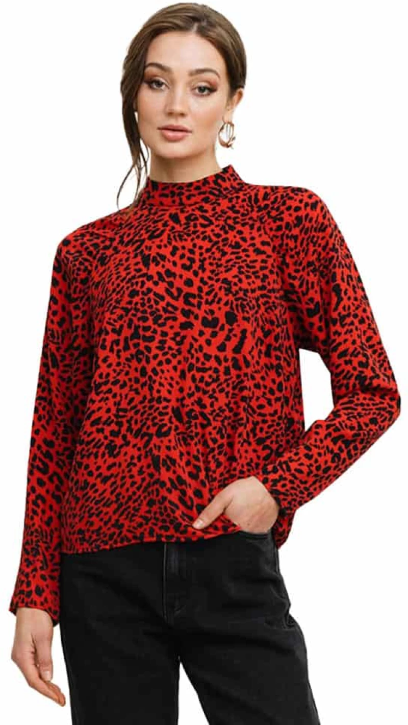 Rut + Circle Honey Blouse Red Pring