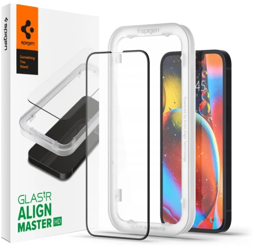 Spigen SGP Γυαλί προστασίας ALM FC SLIM CASE FRIENDLY με Applicator για APPLE iPhone 13 MINI - ΜΑΥΡΟ - AGL03727
