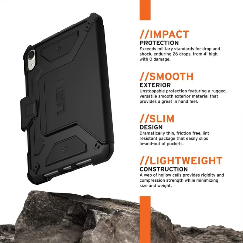 Θήκη UAG METROPOLIS SE folio για APPLE iPad MINI 6 2021 - SCOUT ΜΑΥΡΟ - 12328X114040