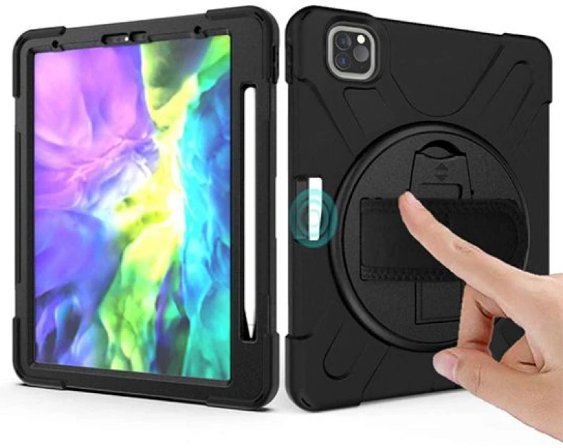 Θήκη TECH PROTECT SURVIVE Securit για Apple iPad 12.9 (2020 - 4th gen), με χειρολαβή & ιμάντα ώμου , polybag edt - ΜΑΥΡΟ - MWB-CIPDP129-013-BLK