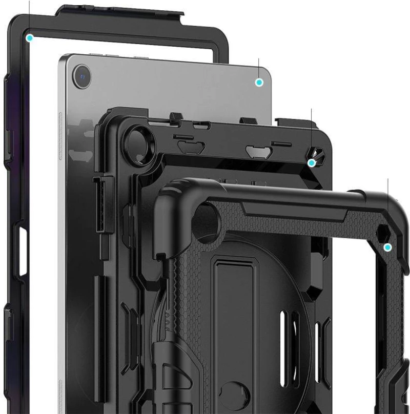 Θήκη TECH PROTECT SOLID360 με περιστρεφόμενη βάση, ιμάντα χειρός, ιμάντα ώμου για LENOVO TAB M10 10.1 3RD GEN 2022 TB-328FU/TB-328XU - ΜΑΥΡΟ