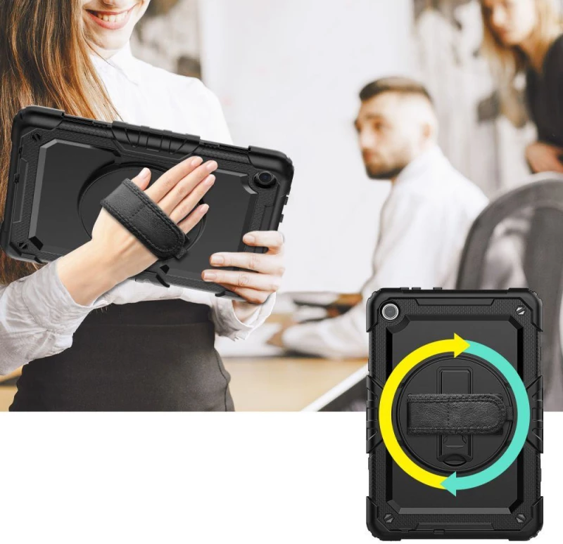 Θήκη TECH PROTECT SOLID360 με περιστρεφόμενη βάση, ιμάντα χειρός, ιμάντα ώμου για LENOVO TAB M10 10.1 3RD GEN 2022 TB-328FU/TB-328XU - ΜΑΥΡΟ