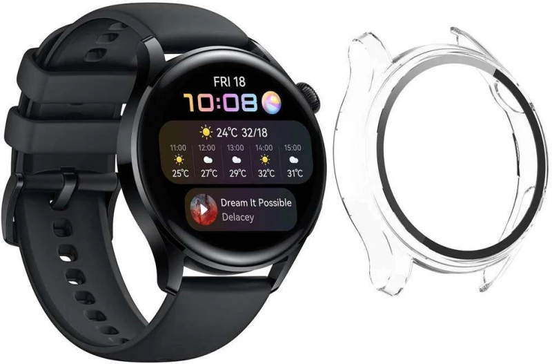 Θήκη Tech Protect DEFENSE Frame με προστασία οθόνης για Huawei Watch GT 2 42mm - ΔΙΑΦΑΝΟ