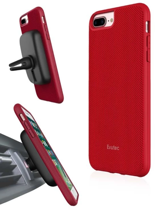 Θήκη Evutec AERGO Ballistic Nylon για Apple iPhone 8,7,6s PLUS με Μαγνητική Βάση Vent - ΚΟΚΚΙΝΟ - AC-67S-MK-BP2